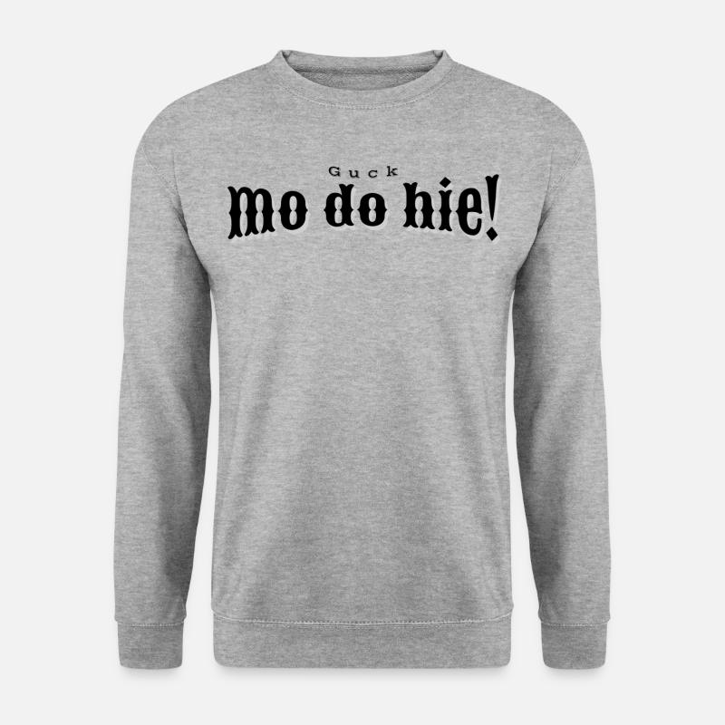Guck m o do hie ! - Unisex Pullover - Weißgrau meliert
