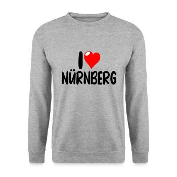 Nürnberg - Unisex Pullover - Weißgrau meliert - Vorne - Alina (178cm) & Michal (187cm)
