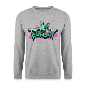 Berlin Graffiti Spray Sprayer Deutschland Stadt - Unisex Pullover - Weißgrau meliert - Vorne - Alina (178cm) & Michal (187cm)