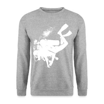 Plongée sous-marine Tauchen Plongée sous-marine Taucher Plongée sous-marine - Sweat-shirt Unisexe - gris chiné - Devant - Alina (178cm) & Michal (187cm)