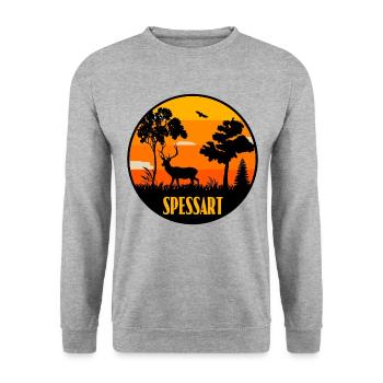 Spessart - Unisex Pullover - Weißgrau meliert - Vorne - Alina (178cm) & Michal (187cm)