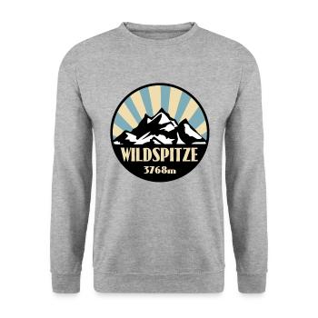 Wildspitze - Unisex Pullover - Weißgrau meliert - Vorne - Alina (178cm) & Michal (187cm)
