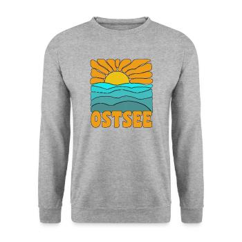 Meer Sonne Ostsee - Unisex Pullover - Weißgrau meliert - Vorne - Alina (178cm) & Michal (187cm)