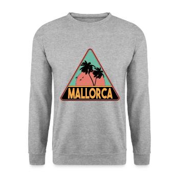 Dreieck Palmen Mallorca - Unisex Pullover - Weißgrau meliert - Vorne - Alina (178cm) & Michal (187cm)
