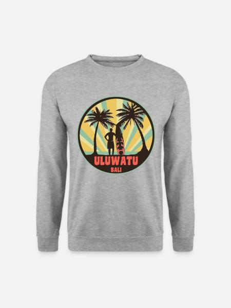 Uluwatu Surfspot Bali - Unisex Pullover - Weißgrau meliert