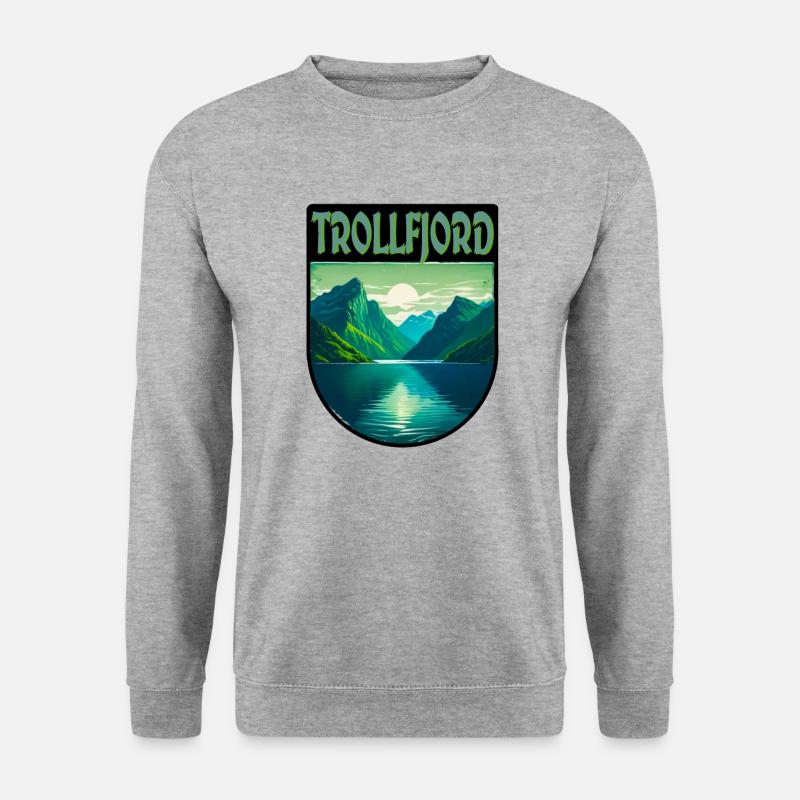 Trollfjord - Unisex Pullover - Weißgrau meliert