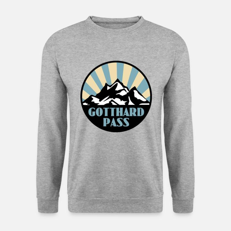 Gotthard Pass - Unisex Pullover - Weißgrau meliert