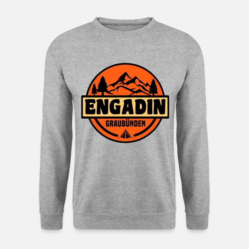 Engadin - Unisex Pullover - Weißgrau meliert