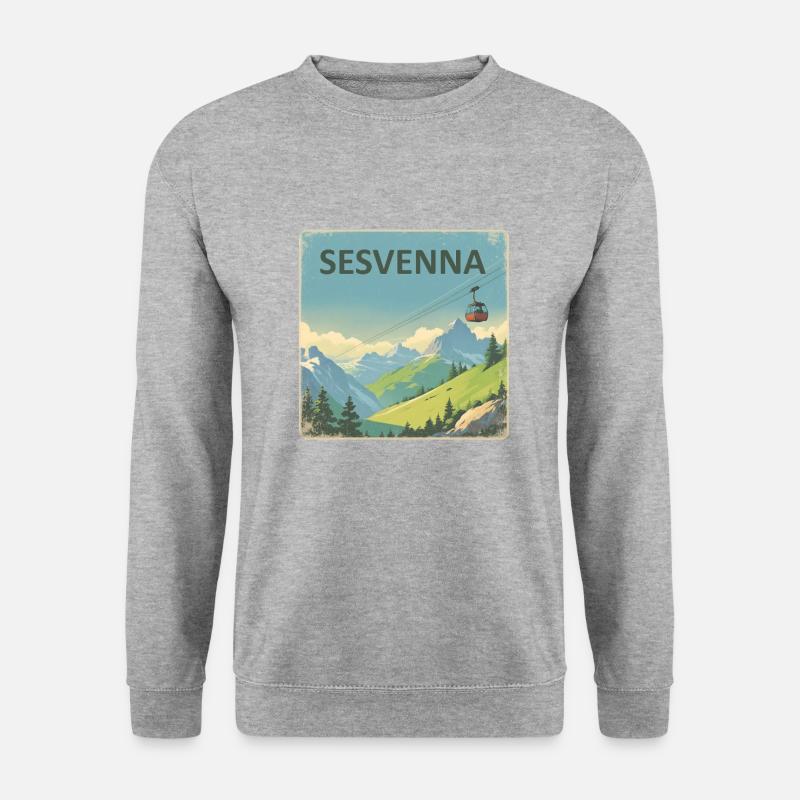 Sesvenna - Unisex Pullover - Weißgrau meliert