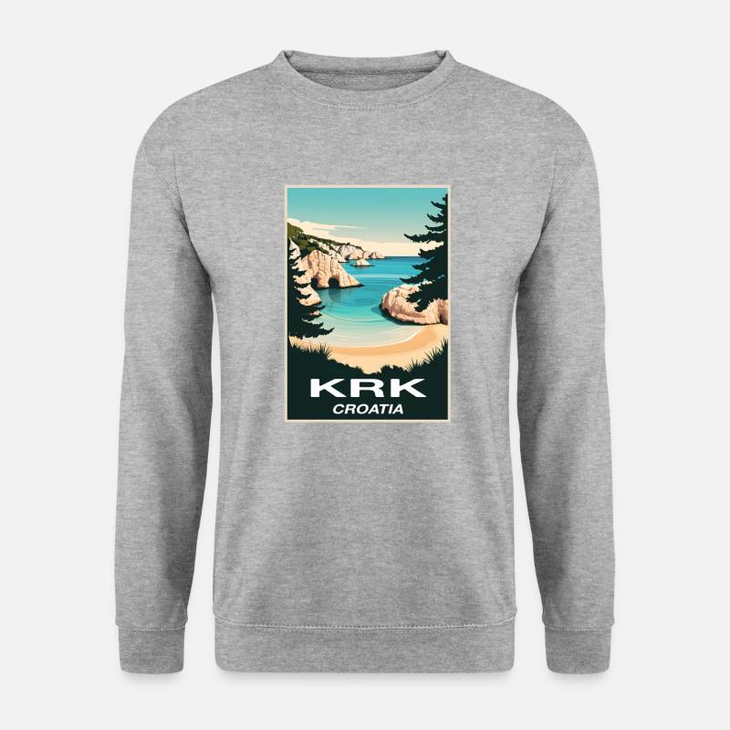 Krk - Unisex Pullover - Weißgrau meliert