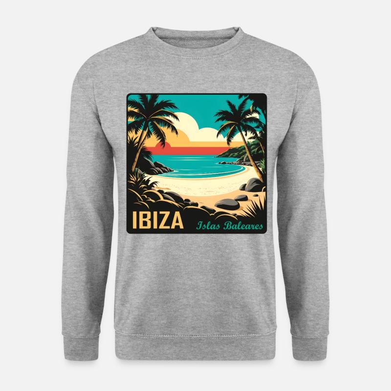 Ibiza Balearen - Unisex Pullover - Weißgrau meliert