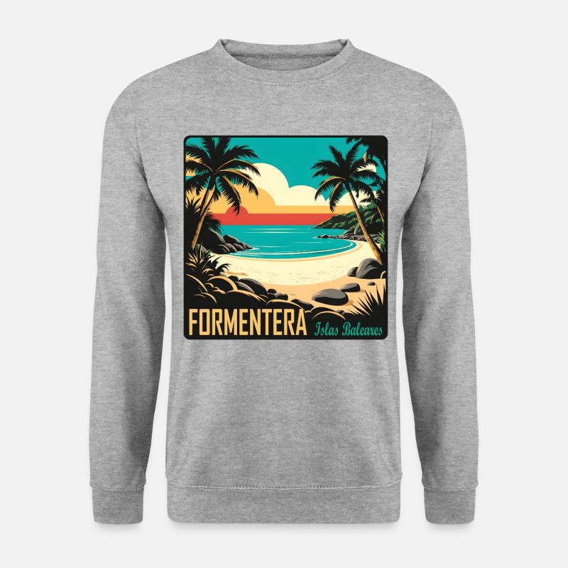 Formentera Balearen - Unisex Pullover - Weißgrau meliert