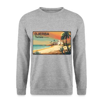 Djerba Tunesien - Unisex Pullover - Weißgrau meliert - Vorne - Alina (178cm) & Michal (187cm)