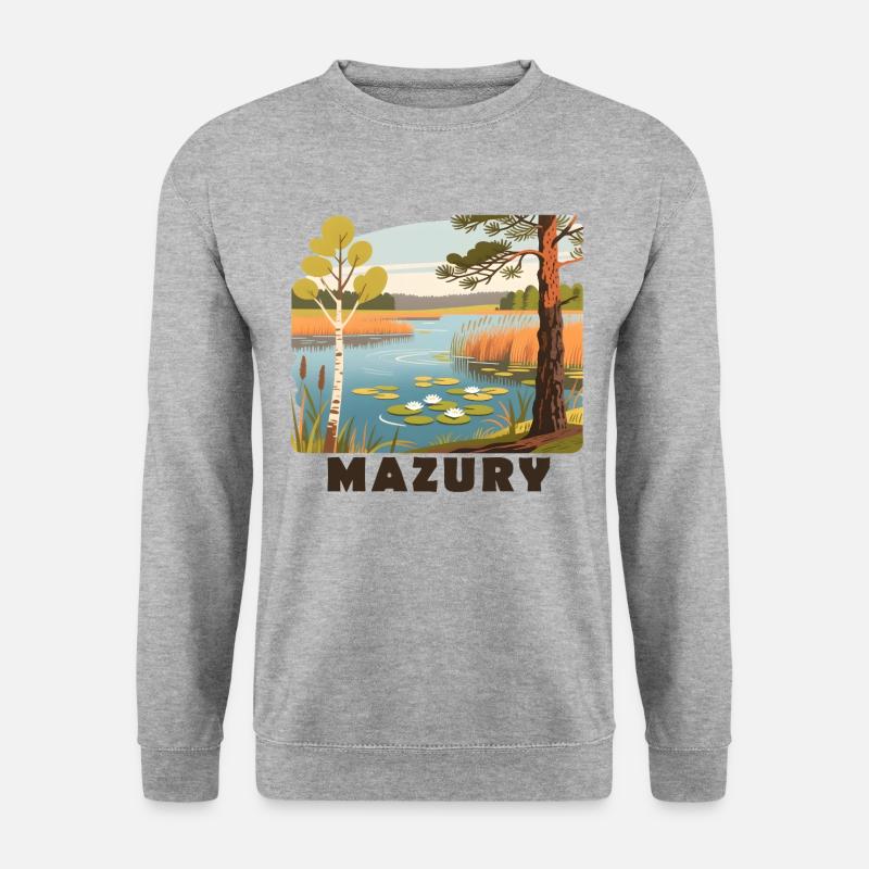 Masuren Mazury Polen - Unisex Pullover - Weißgrau meliert