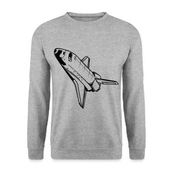 Spaceship Spaceshuttle Astronaut NASA Spaceflight - Unisex Sweatshirt - salt & pepper - Front - Alina (178cm) & Michal (187cm)