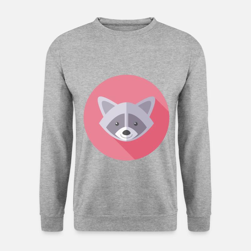 Vector Waschbär - Unisex Pullover - Weißgrau meliert