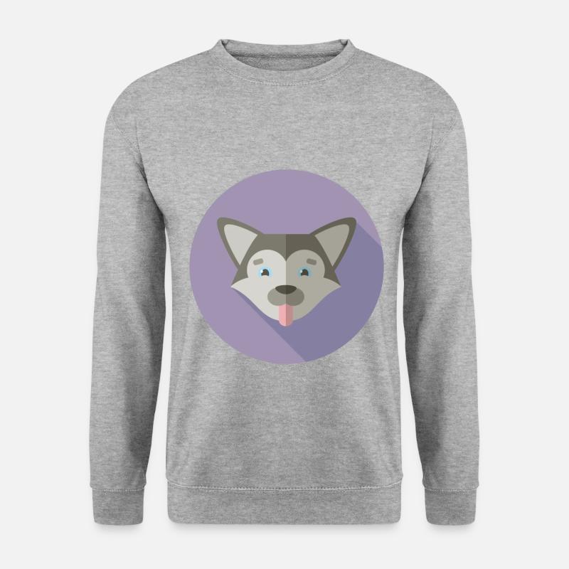 Vector Husky - Unisex Pullover - Weißgrau meliert