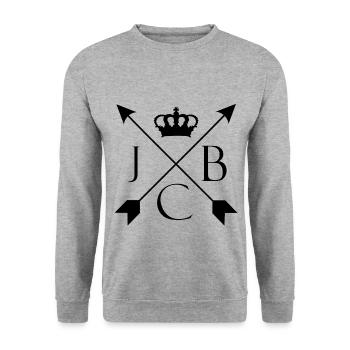 King Jacob Big logo couronne et flèches noir - Sweat-shirt Unisexe - gris chiné - Devant - Alina (178cm) & Michal (187cm)