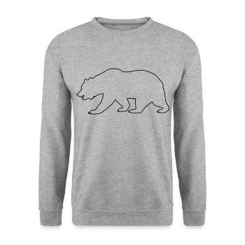 Bear Drawing - Unisex Sweatshirt - salt & pepper - Front - Alina (178cm) & Michal (187cm)