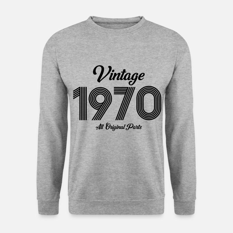 1970 - Unisex Pullover - Weißgrau meliert