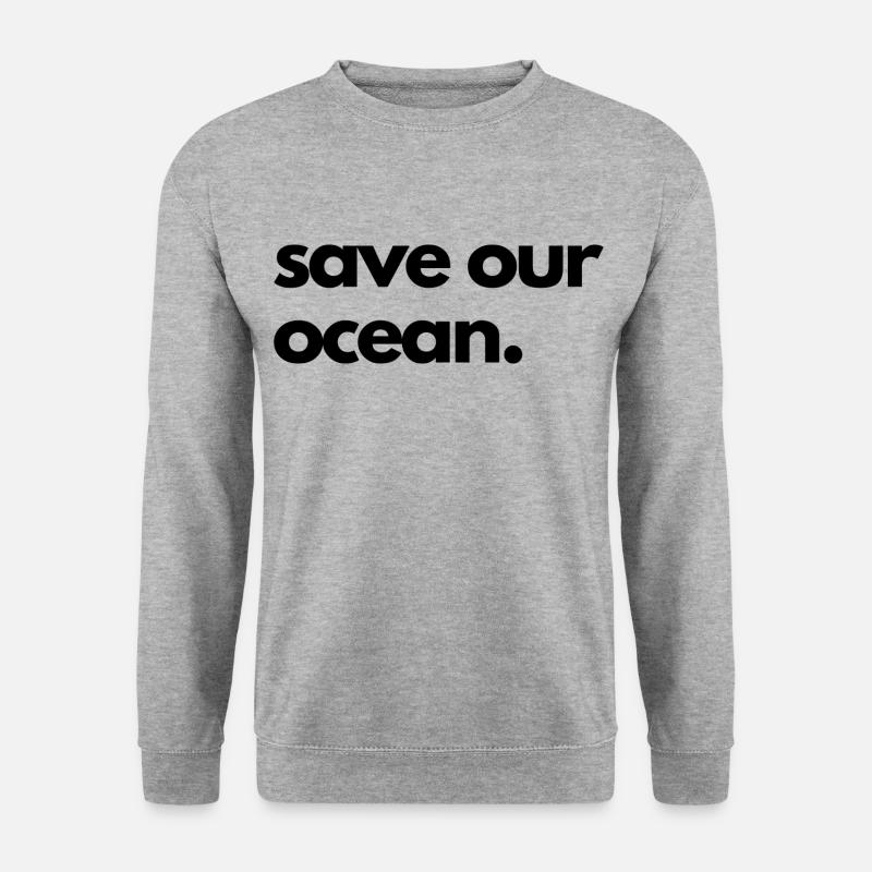 save our ocean - Unisex Pullover - Weißgrau meliert