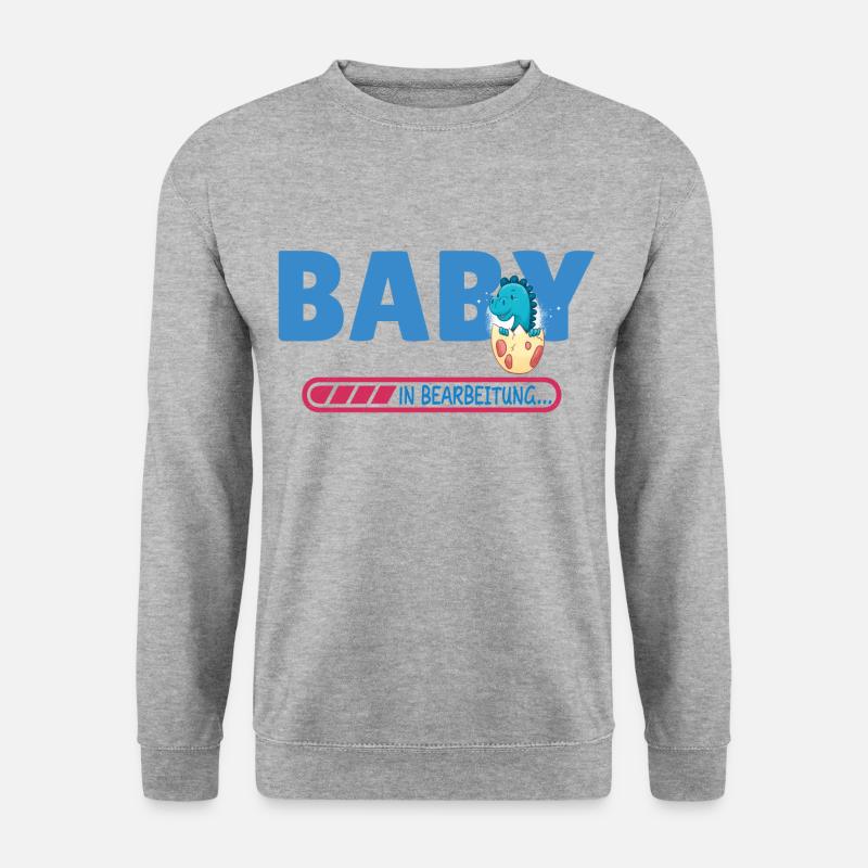 Baby in Bearbeitung - Unisex Pullover - Weißgrau meliert