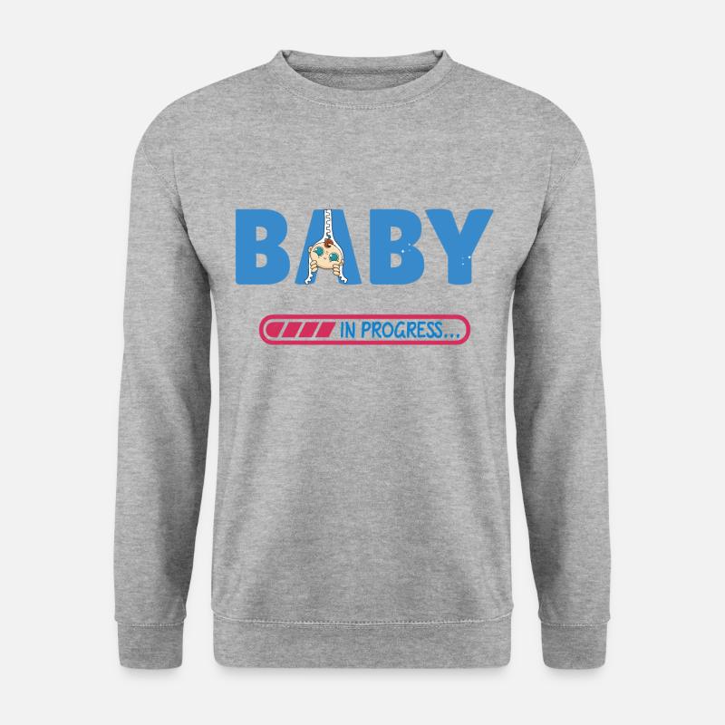 Baby in Bearbeitung - Unisex Pullover - Weißgrau meliert