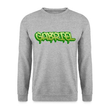 Graffiti name Gabriel - Unisex Sweatshirt - salt & pepper - Front - Alina (178cm) & Michal (187cm)