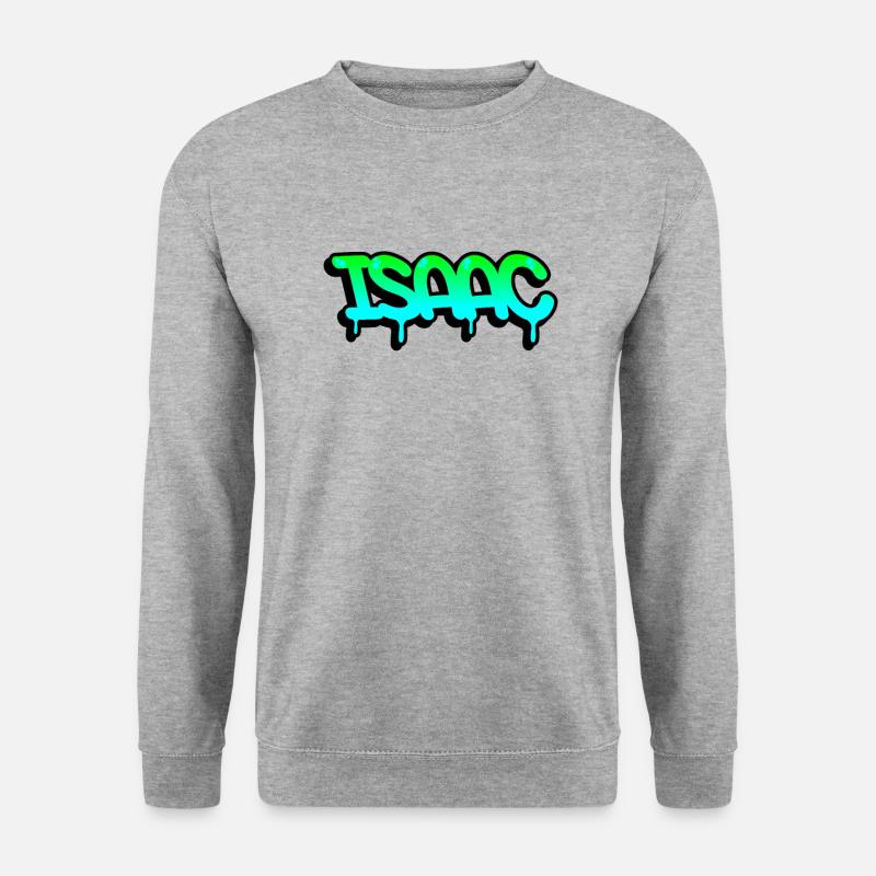 Graffiti Vorname Isaac - Unisex Pullover - Weißgrau meliert