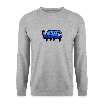 Graffiti prénom Loic - Sweat-shirt Unisexe - gris chiné - Devant - Alina (178cm) & Michal (187cm)