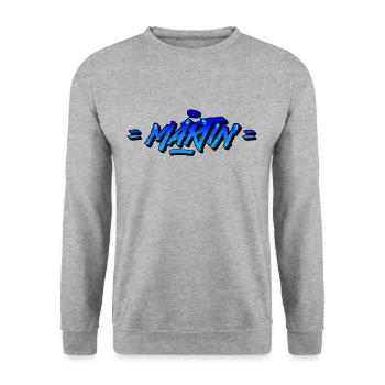 Graffiti Prénom Martin - Sweat-shirt Unisexe - gris chiné - Devant - Alina (178cm) & Michal (187cm)