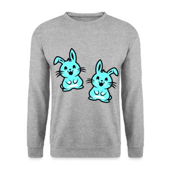 Easter Bunny Easter - Unisex Sweatshirt - salt & pepper - Front - Alina (178cm) & Michal (187cm)