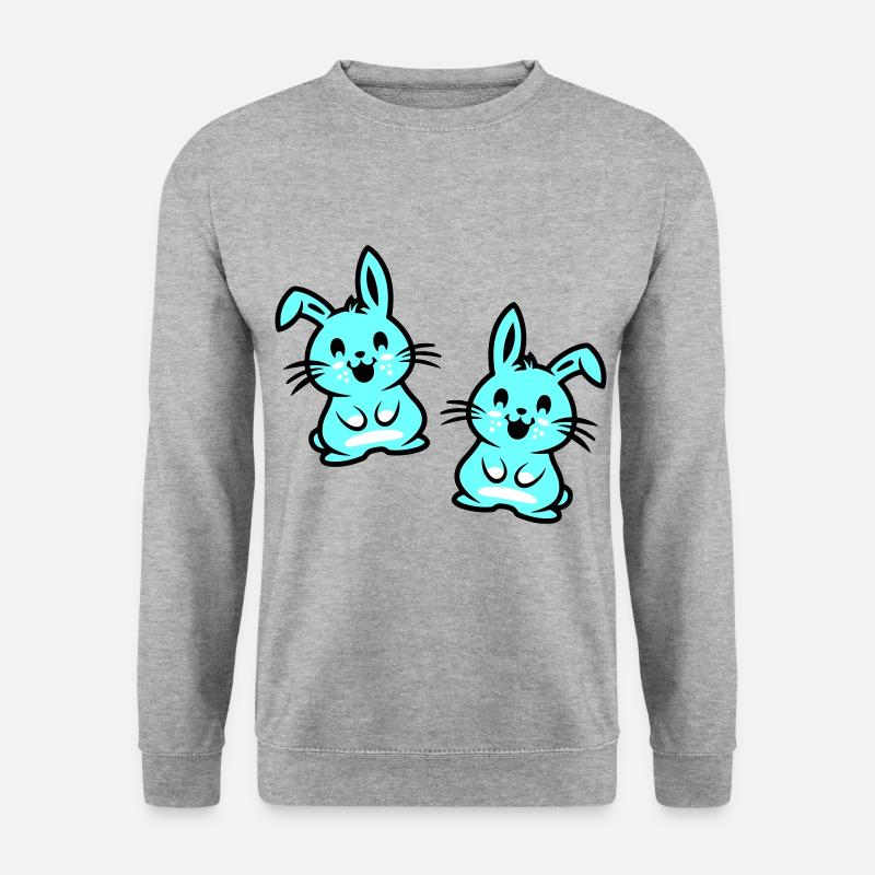 Osterhase Ostern - Unisex Pullover - Weißgrau meliert