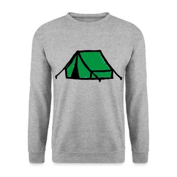 Zelt Zelten - Unisex Pullover - Weißgrau meliert - Vorne - Alina (178cm) & Michal (187cm)