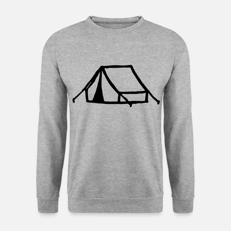 Zelt Skizze Zeichnung - Unisex Pullover - Weißgrau meliert