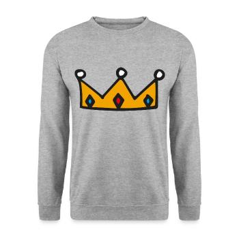 Krone - Unisex Pullover - Weißgrau meliert - Vorne - Alina (178cm) & Michal (187cm)