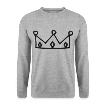 Crown Drawing Sketch - Unisex Sweatshirt - salt & pepper - Front - Alina (178cm) & Michal (187cm)