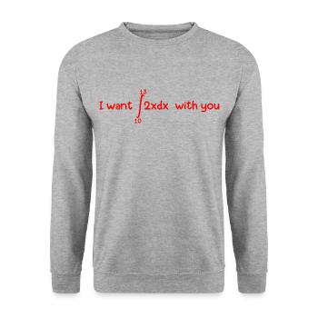 Je veux 69 avec toi Mathematik Integral Student - Sweat-shirt Unisexe - gris chiné - Devant - Alina (178cm) & Michal (187cm)