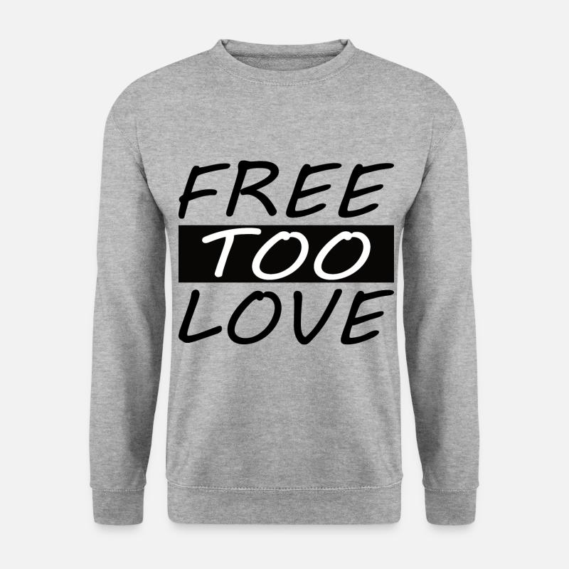 Frei zu lieben - Unisex Pullover - Weißgrau meliert