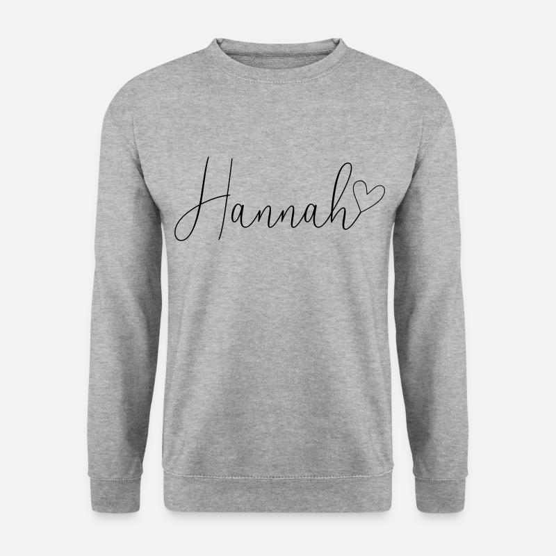 Hannah Name Vorname Mädchen - Unisex Pullover - Weißgrau meliert