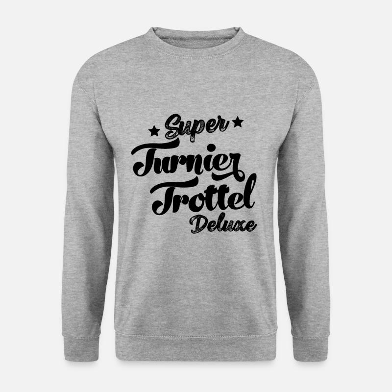 Turniertrottel Reiterin Reiten Turnierreite Pferd - Unisex Pullover - Weißgrau meliert