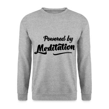 Meditation Yoga Buddhism Buddha Spirituality - Unisex Sweatshirt - salt & pepper - Front - Alina (178cm) & Michal (187cm)