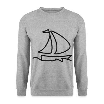 Sailing captain ship sailing sport sailors sail boat - Unisex Sweatshirt - salt & pepper - Front - Alina (178cm) & Michal (187cm)