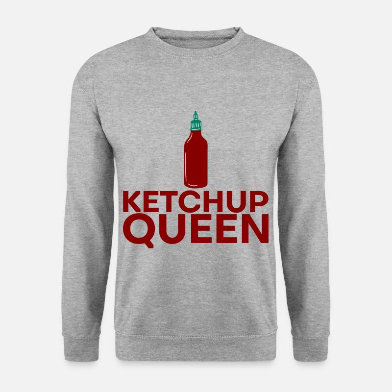 Ketchup Queen 8 - Unisex Pullover - Weißgrau meliert