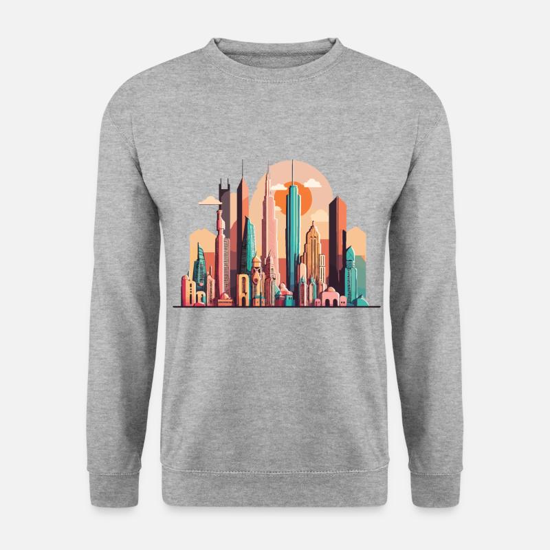 Der urbane Abenteurer - Unisex Pullover - Weißgrau meliert