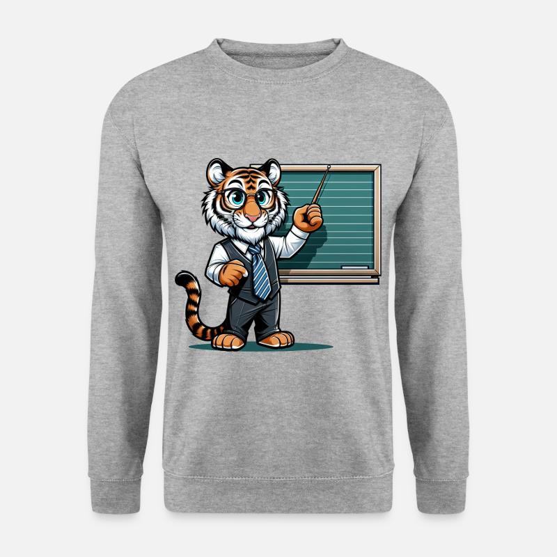 Professeur de tigre mignon - Sweat-shirt Unisexe - gris chiné