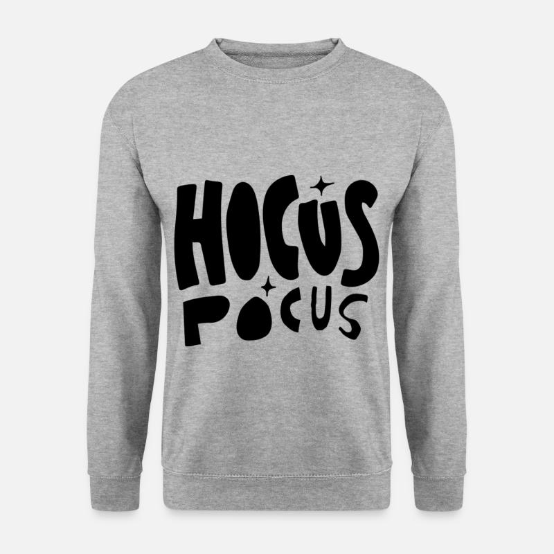 Hocus Pocus (schwarz) - Unisex Pullover - Weißgrau meliert