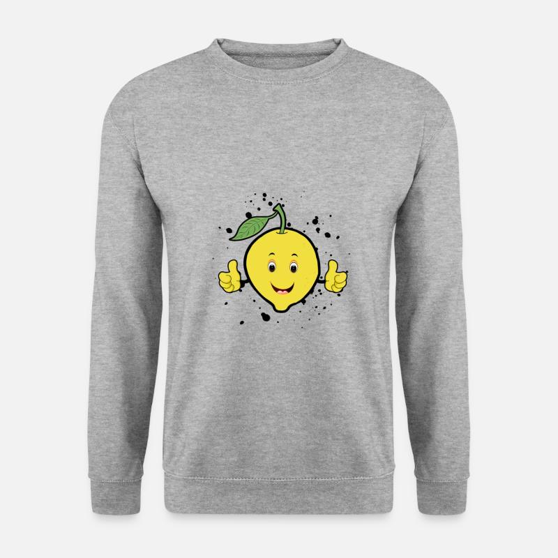 Zitrone - Unisex Pullover - Weißgrau meliert