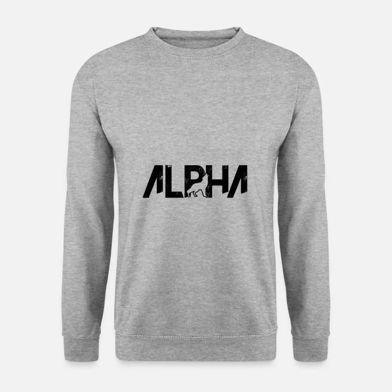 Alphawolf - Unisex Pullover - Weißgrau meliert