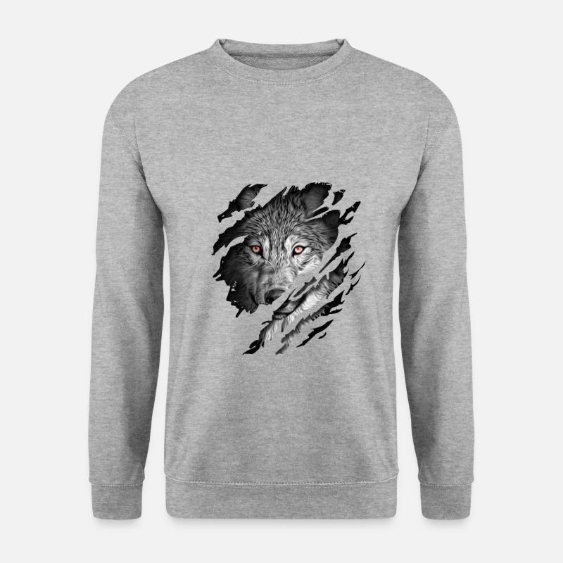 Wolf - Unisex Pullover - Weißgrau meliert